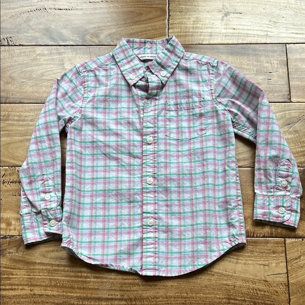 Janie and Jack Plaid Button Down Shirt 2T